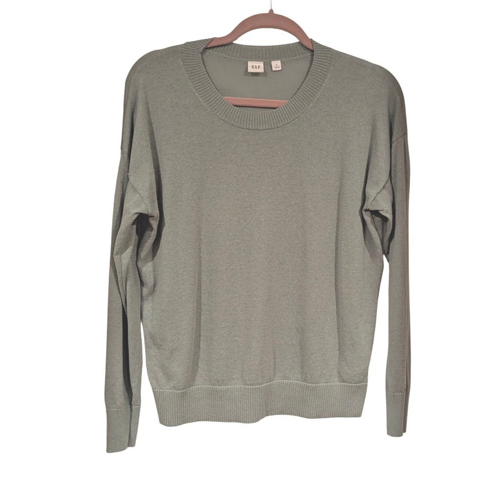 Gap Sweater Small Sage Green Crew Neck Long Sleeve Knit Pullover‎ Casual Soft